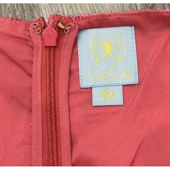 Brand New CeCe Women's Pink Aurora Sleeveless Floral Lace Midi Dress Size 10 - Picture 11 of 12